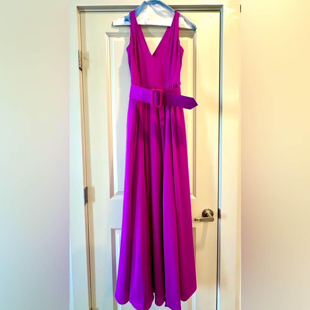 Badgley Mischka Belted Maxi Dress, Size 2 Prom Dress